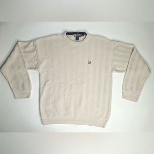 Vintage Chaps Ralph Lauren Hand Framed Cream Crewneck Sweater Men's 2XL